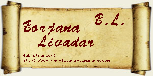 Borjana Livadar vizit kartica
